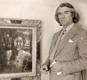Max Victor på Anneberg i 1974 ved billedet af Rørvig-pigen
